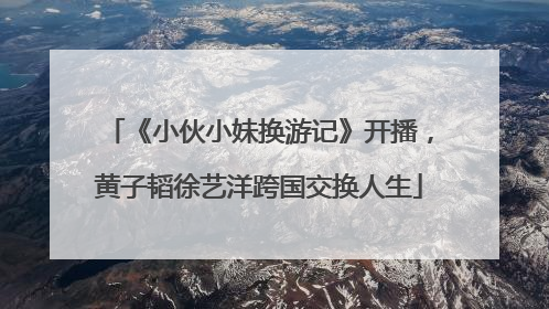 《小伙小妹换游记》开播，黄子韬徐艺洋跨国交换人生