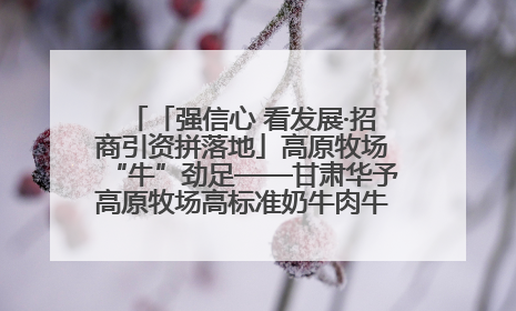 「强信心 看发展·招商引资拼落地」高原牧场“牛”劲足——甘肃华予高原牧场高标准奶牛肉牛养殖项目一线见闻