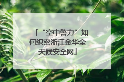 “空中警力”如何织密浙江金华全天候安全网