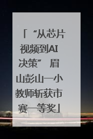 “从芯片视频到AI决策” 眉山彭山一小教师斩获市赛一等奖
