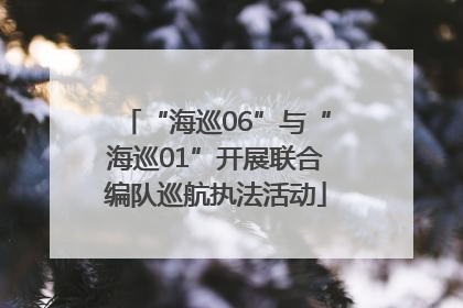 “海巡06”与“海巡01”开展联合编队巡航执法活动