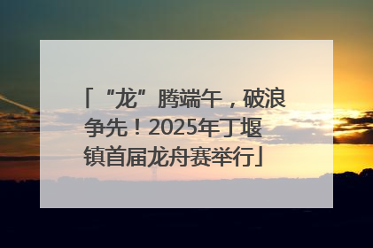 “龙”腾端午，破浪争先！2025年丁堰镇首届龙舟赛举行