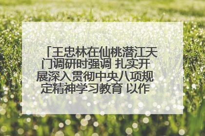 王忠林在仙桃潜江天门调研时强调 扎实开展深入贯彻中央八项规定精神学习教育 以作风建设新成效加快推动高质量发展