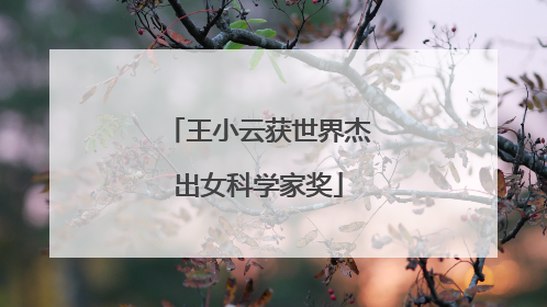 王小云获世界杰出女科学家奖
