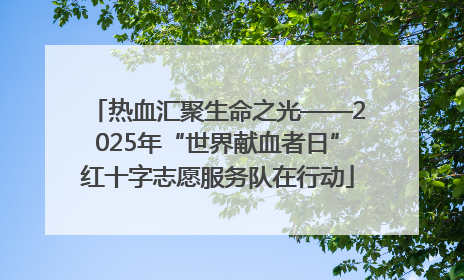 热血汇聚生命之光——2025年“世界献血者日”红十字志愿服务队在行动