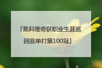 焦科维奇获职业生涯巡回赛单打第100冠