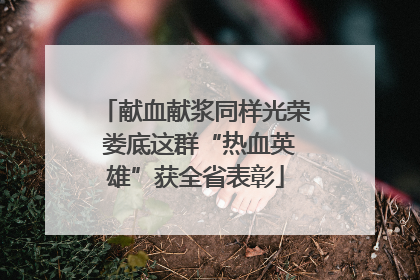 献血献浆同样光荣 娄底这群“热血英雄”获全省表彰