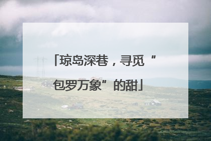 琼岛深巷，寻觅“包罗万象”的甜