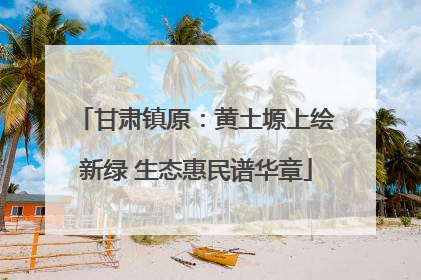 甘肃镇原：黄土塬上绘新绿 生态惠民谱华章