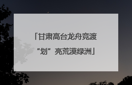 甘肃高台龙舟竞渡“划”亮荒漠绿洲