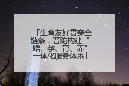 生育友好贯穿全链条，普陀构建“婚、孕、育、养”一体化服务体系
