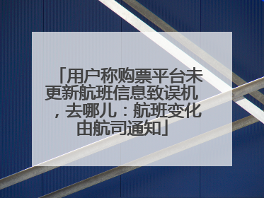用户称购票平台未更新航班信息致误机，去哪儿：航班变化由航司通知