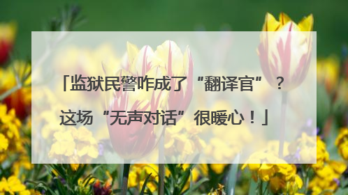 监狱民警咋成了“翻译官”？这场“无声对话”很暖心！