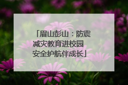 眉山彭山：防震减灾教育进校园 安全护航伴成长