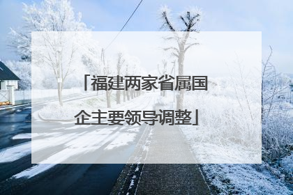 福建两家省属国企主要领导调整