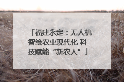 福建永定：无人机智绘农业现代化 科技赋能“新农人”