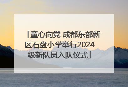 童心向党 成都东部新区石盘小学举行2024级新队员入队仪式
