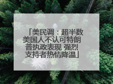 美民调：超半数美国人不认可特朗普执政表现 强烈支持者热情降温