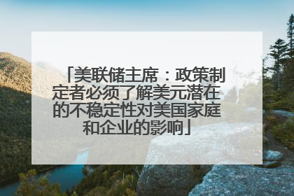 美联储主席：政策制定者必须了解美元潜在的不稳定性对美国家庭和企业的影响