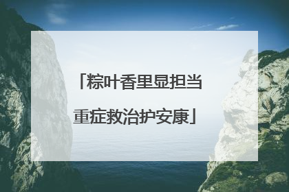 粽叶香里显担当 重症救治护安康