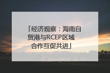 经济观察：海南自贸港与RCEP区域合作互促共进