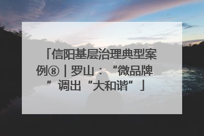 信阳基层治理典型案例⑧｜罗山：“微品牌”调出“大和谐”