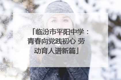 临汾市平阳中学：青春向党践初心 劳动育人谱新篇