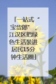 一站式“宝货郎”，江汉区把绿色生活装进居民15分钟生活圈
