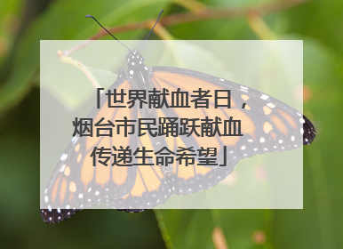 世界献血者日，烟台市民踊跃献血传递生命希望