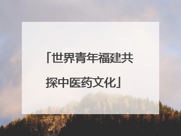 世界青年福建共探中医药文化