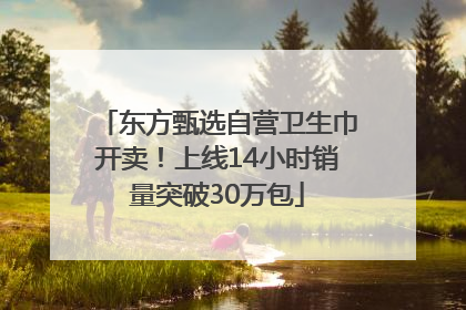 东方甄选自营卫生巾开卖！上线14小时销量突破30万包