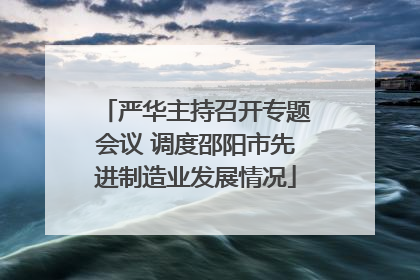 严华主持召开专题会议 调度邵阳市先进制造业发展情况