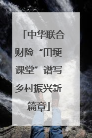 中华联合财险“田埂课堂”谱写乡村振兴新篇章