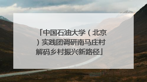 中国石油大学（北京）实践团调研南马庄村解码乡村振兴新路径