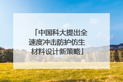 中国科大提出全速度冲击防护仿生材料设计新策略