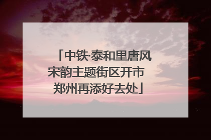 中铁·泰和里唐风宋韵主题街区开市 郑州再添好去处
