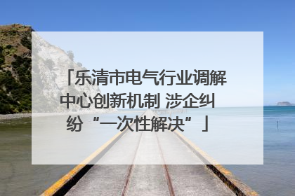 乐清市电气行业调解中心创新机制 涉企纠纷“一次性解决”