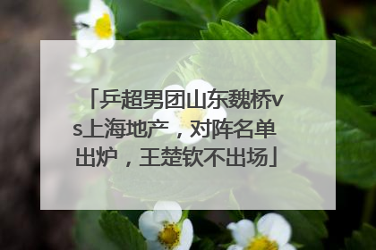 乒超男团山东魏桥vs上海地产，对阵名单出炉，王楚钦不出场