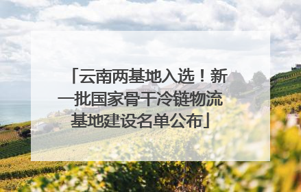 云南两基地入选！新一批国家骨干冷链物流基地建设名单公布