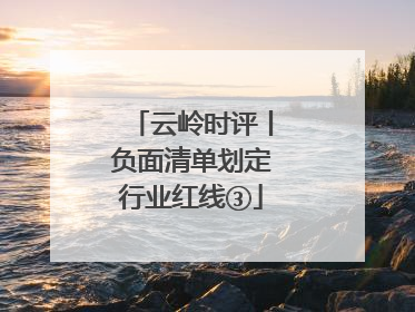 云岭时评丨负面清单划定行业红线③