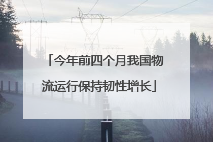 今年前四个月我国物流运行保持韧性增长