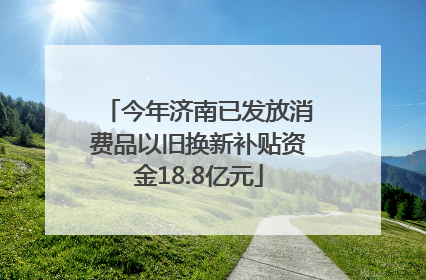 今年济南已发放消费品以旧换新补贴资金18.8亿元