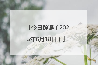 今日辟谣（2025年6月18日）