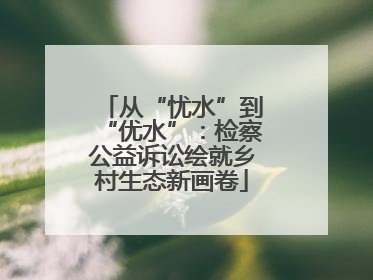 从“忧水”到“优水”：检察公益诉讼绘就乡村生态新画卷