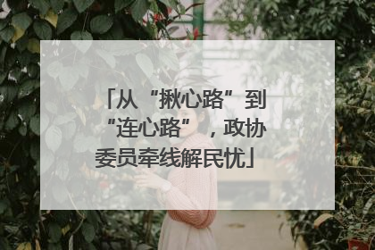 从“揪心路”到“连心路”，政协委员牵线解民忧