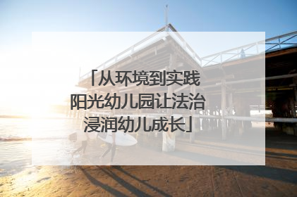 从环境到实践 阳光幼儿园让法治浸润幼儿成长