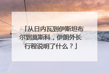从日内瓦到伊斯坦布尔到莫斯科，伊朗外长行程说明了什么？