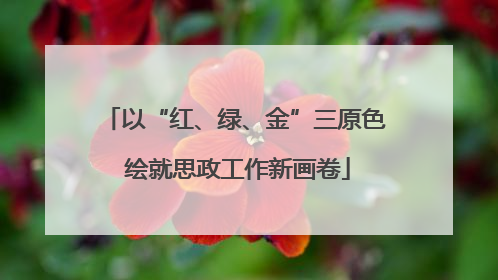 以“红、绿、金”三原色 绘就思政工作新画卷