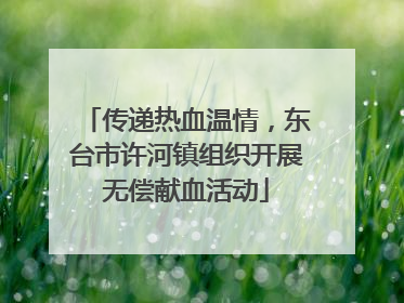 传递热血温情，东台市许河镇组织开展无偿献血活动