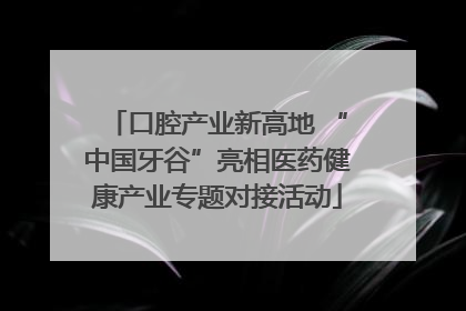 口腔产业新高地 “中国牙谷”亮相医药健康产业专题对接活动